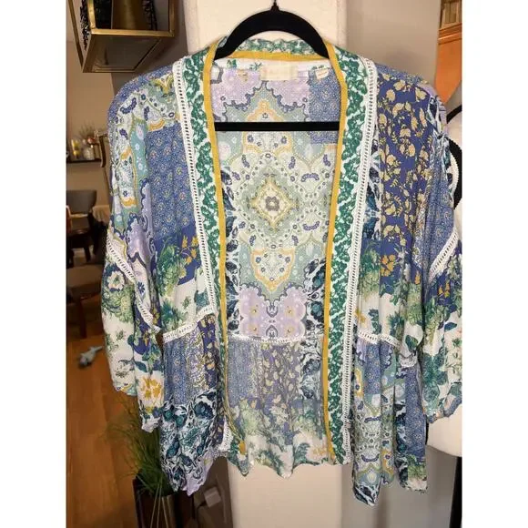 ALTAR'D STATE Women's Print Open Front Kimono Size M 6-10 - Picture 4 of 6